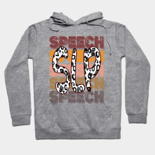 Speech Language Pathologist Stacked Cheetah Leopard Back to School Hoodie